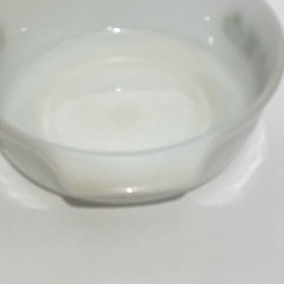 Anchor Hocking White Green Meadow Fire King Round Baking Dish 1 QT. - Picture 4 of 6